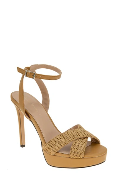 Bcbgeneration Niada Platform Ankle Strap Sandal In Natural Woven Fabric