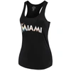Soft As A Grape Black Miami Marlins Plus Size Swing For The Fences Racerback Tank Top In Black
