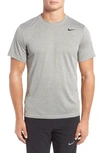 Nike 'legend 2.0' Dri-fit Training T-shirt In Dark Grey Heather/ Black
