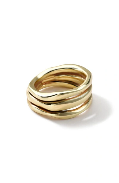 Ippolita Smooth Squiggle Triple Band Ring In 18k Gold In Green Gold