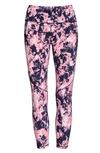 Sweaty Betty Power Pocket Workout Leggings In Pink Abstract Tie Dye Print