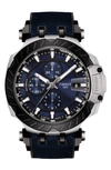 Tissot T-sport Chronograph Webbed Strap Watch, 48mm In Blue