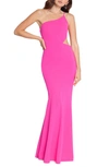Betsy & Adam 1shld Crepe Cut Out Gown In Pink