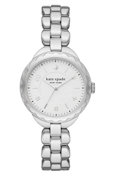 Kate Spade Morningside Scallop Bracelet Watch In Silver