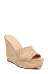 Veronica Beard Dali Cork Platform Wedge Sandals In Natural