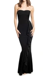 DRESS THE POPULATION DRESS THE POPULATION PARIS RUFFLE STRAPLESS MERMAID GOWN