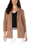 Liverpool Los Angeles Princess Detail Unlined Boyfriend Blazer In Brown