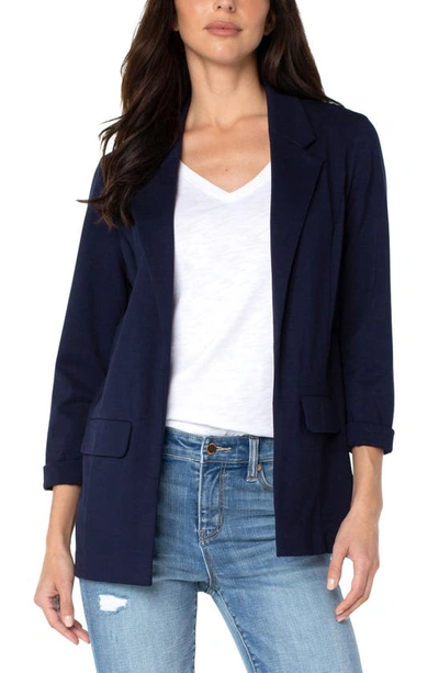 Liverpool Los Angeles Princess Detail Boyfriend Blazer In Cadet Blue