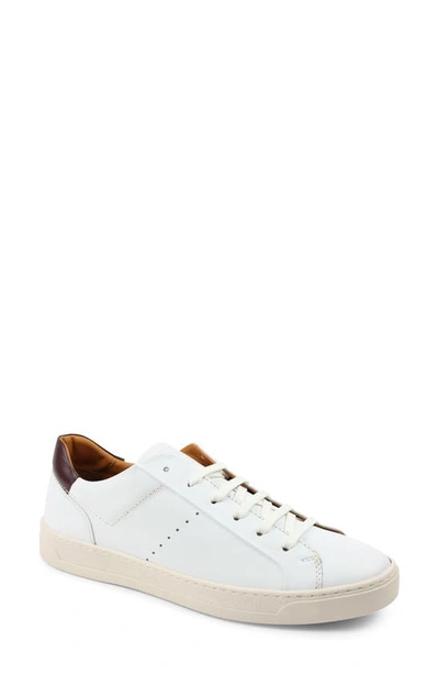 Bruno Magli Dante Lace-to-toe Oxford Trainer In White Calf