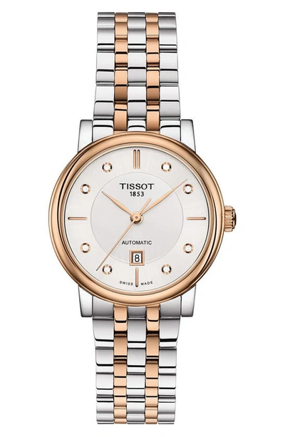 Tissot Carson Diamond Bracelet Watch, 30mm In Silver