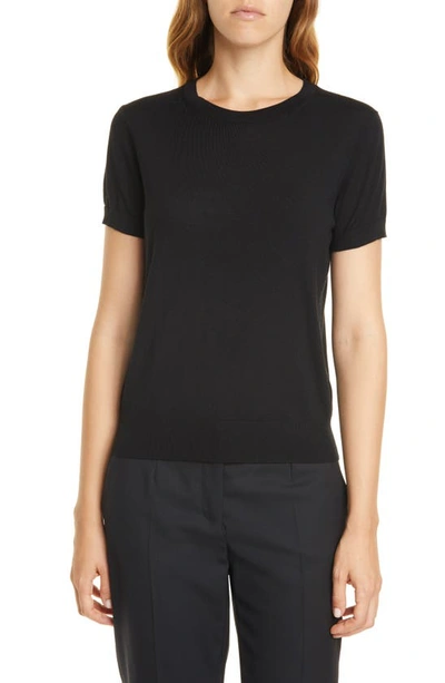 Theory Basic Regal Wool Short-sleeve Tee In Black