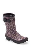 Joules Print Molly Welly Rain Boot In Pnkleopard