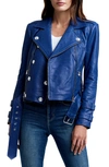 L AGENCE BILLIE BELTED LEATHER MOTO JACKET