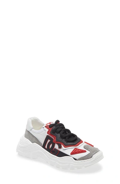 Dolce & Gabbana Kids' Logo-patch Panelled Low-top Trainers In White