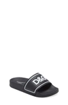 Dolce & Gabbana Kids' Logo Slide Sandal In Black/ White
