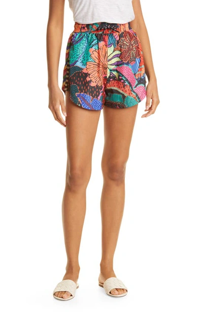 FARM RIO BLACK COOL LEOPARD SHORTS 