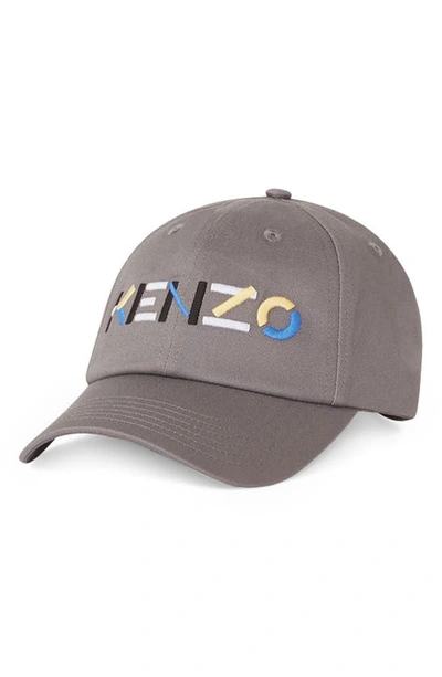 Kenzo Colorblocked Logo Baseball Cap In Grey