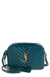 Saint Laurent Lou Matelassé Leather Camera Bag In Sea Turquoise