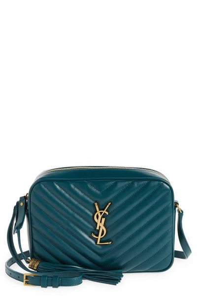 Saint Laurent Lou Matelassé Leather Camera Bag In Sea Turquoise