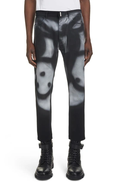 Givenchy X Chito Graffiti Crop Slim Fit Jeans In Black