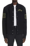Givenchy Textured Patch-detail Bomber Jacket In Black