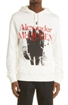 Alexander Mcqueen Printed Hooded Sweatshirt In Ivory/ Mix