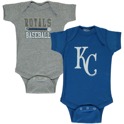 Soft As A Grape Babies' Newborn & Infant  Royal/gray Kansas City Royals 2-piece Body Suit