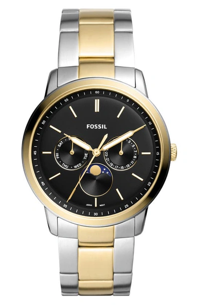 Fossil Men's Neutra Two-tone Stainless Steel Bracelet Watch 42mm