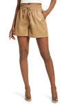 GOOD AMERICAN BETTER THAN FAUX LEATHER DRAWSTRING SHORTS