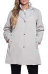 GALLERY A-LINE WATER RESISTANT RAINCOAT WITH BIB & REMOVABLE HOOD