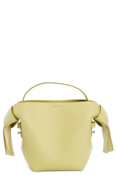 Acne Studios Mini Musubi Leather Top Handle Bag In Apple Green