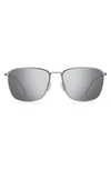Hugo Boss 59mm Polarized Aviator Sunglasses In Matte Ruth / Silver Multilay