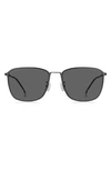Hugo Boss 59mm Polarized Aviator Sunglasses In Mtdk Ruth / Gray