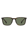 Hugo Boss 57mm Rectangular Sunglasses In Havana / Green