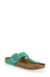 Birkenstock Women's Gizeh Big Buckle Nubuck Sandals In Bold Jade