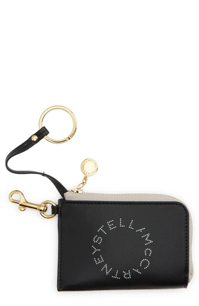Stella Mccartney Alter Eco Bicolor Faux Leather Card Holder In Black