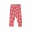 Monnalisa Gingham Cotton-blend Leggings In Red
