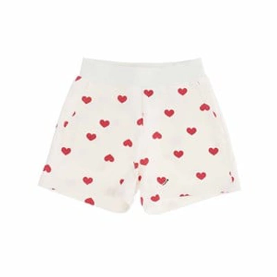 Monnalisa Babies' Cherry Print Cotton Sweat Shorts In Cream