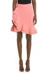 Alexander Mcqueen Pink Ruffled Skirt In Coral