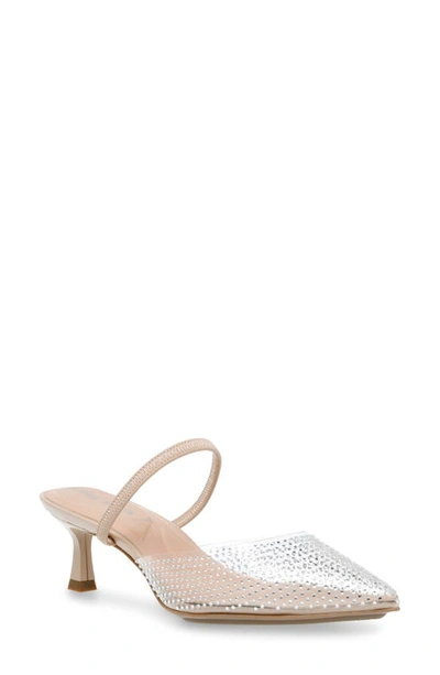 Anne Klein Iella Convertible Strap Slingback In Clear-nude