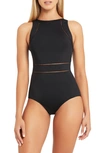 Sea Level High Neck Multifit One-piece Swimsuit In Black