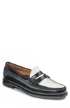 G.h. Bass & Co. Larson Leather Penny Loafer In Black/ White