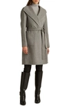 Ralph Lauren Double Face Wool Blend Wrap Coat In Pale Grey