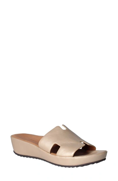 L'amour Des Pieds Catiana Platform Sandal In Gold