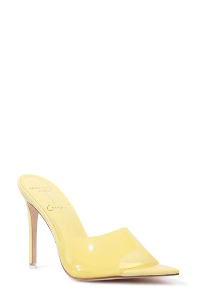 Black Suede Studio Bss X Caroline Bella Mules In Yellow Leather/ Yellow Pvc