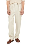 AGNONA BELTED LINEN TWILL trousers