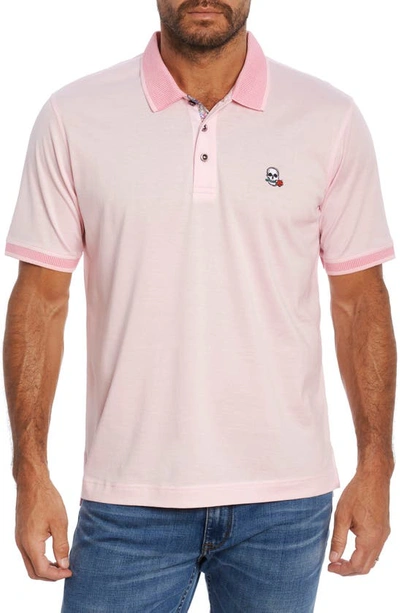 Robert Graham Men's Archie Polo Shirt W/ Contrast Detail In Pink