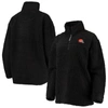 G-iii 4her By Carl Banks Black Cleveland Browns Sherpa Quarter-zip Jacket In Black