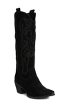 Jeffrey Campbell Rancher Knee High Western Boot In Black Oiled Suede