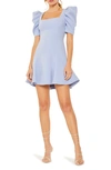 Likely Alia Square-neck Peplum Mini Dress In Blue